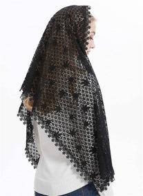 img 3 attached to Chapel Catholic Mantilla Church Headwrap: Elegant Women's Accessory for Special Occasions