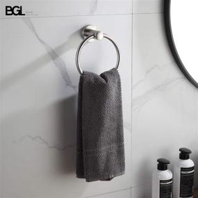 img 3 attached to 🛀 BGL Towel Ring for Bathroom - Durable 304 Stainless Steel, 2 Pack Brushed Nickel Hand Towel Holder - No Drill Heavy Duty Round Wall Mount Towel Rack for Rust Prevention