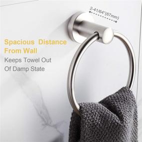 img 1 attached to 🛀 BGL Towel Ring for Bathroom - Durable 304 Stainless Steel, 2 Pack Brushed Nickel Hand Towel Holder - No Drill Heavy Duty Round Wall Mount Towel Rack for Rust Prevention