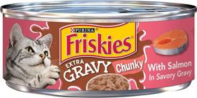 img 4 attached to Purina Friskies Extra Gravy Wet Cat Food - Salmon in Savory Gravy, Chunky - 5.5 oz. (24) Cans