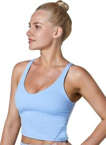 img 1 attached to Sunzel Women's Longline Padded Sports Bra – Cute Crop Workout Tank Top for Gym, Running, and Yoga