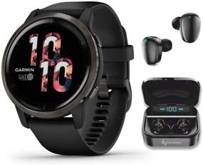 img 4 attached to 🕒 Garmin Venu 2 GPS Smartwatch Bundle: AMOLED Display, Music, and Wearable4U Black Earbuds for Sport and Fitness