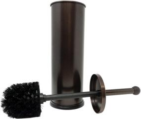 img 2 attached to 🚽 HUJI Rust Resistant Bronze Toilet Brush Holder with Lid - Ideal Cleaning Set for Bathroom Bowls - Perfect Housewarming or College Dorm Gift - Essential Accessories (1, Bronze Toilet Brush)