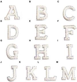 img 3 attached to ✨ Beyonday A-Z Pearl Rhinestone Letter Sew On Patches: Stunning Applique for Clothing, Bags, Shoes & More!