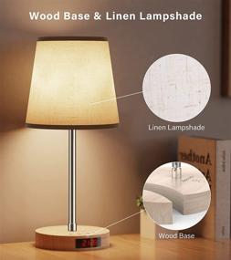 img 3 attached to 🛏️ AISCOOL Bedside Table Lamp: Clock, Adjustable Stand, Stepless Dimmable LED, USB Type C Ports, Wood Base - Perfect for Living Room, Bedroom, Work - Touch Control