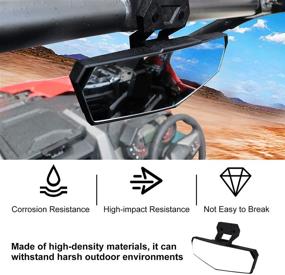 img 1 attached to 🔍 PLUSUTV High Definition Rearview Convex Mirror for 2020-2021 Polaris RZR PRO XP / 4 UTV Center Rear View Mirror Upgrade