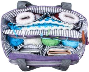 img 2 attached to Premium Purple Luxja Crochet Tote Bag: Ideal Yarn Storage Solution for Small Unfinished Projects, Crochet Hooks, and Accessories