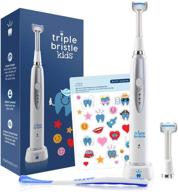 triple bristle rechargeable sonic toothbrush - best kids' toothbrush, 31,000 vpm, patented 3 brush head design, angled bristles for comprehensive tooth cleaning, dentist created & approved - 1 pack logo