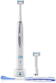 img 2 attached to Triple Bristle Rechargeable Sonic Toothbrush - Best Kids' Toothbrush, 31,000 VPM, Patented 3 Brush Head Design, Angled Bristles for Comprehensive Tooth Cleaning, Dentist Created & Approved - 1 Pack