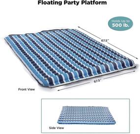 img 2 attached to 🌊 AQUA Large Ultimate Floating Mat Raft Island, 500 Lbs. Capacity, Lake-Ocean-Pool Float, Heavy Duty, Navy/White Stripe, Expandable Floating Mat, 6’ X 6’ (AZL18910)