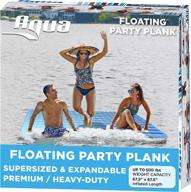 🌊 aqua large ultimate floating mat raft island, 500 lbs. capacity, lake-ocean-pool float, heavy duty, navy/white stripe, expandable floating mat, 6’ x 6’ (azl18910) logo