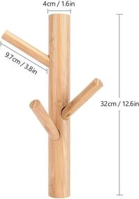 img 1 attached to 🧥 Badiano Tree Branch Coat Rack: Modern Wall-Mounted Vertical Wooden Hat Hooks for Stylish Entryway, Living Room, Bedroom, Bathroom, Kitchen Storage (Natural)