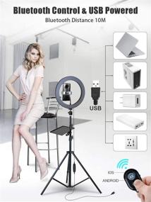 img 2 attached to 📸 10.2-inch Selfie Ring Light + 62" Tripod Stand & Phone Holder, 3 Lighting Colors, 10 Brightness Levels, Bluetooth Remote - Ideal for Photography, Makeup, Live Streaming, YouTube, TIK TOK