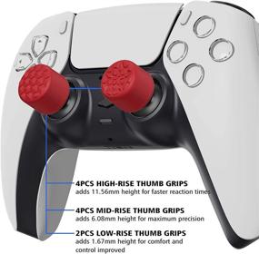 img 3 attached to 🎮 Enhanced Grip Ergonomic Stick Caps Thumb Grips for PS5, PS4, Xbox Series X/S, Xbox One, Xbox One X/S, and Switch Pro Controller - 3 Height Options (Convex & Concave) - Diamond Grain & Crack Bomb Design - PlayVital Passion Red