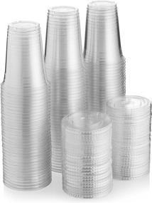 img 3 attached to 🥤 Pack of 100 Green Direct 16 oz. Clear Disposable Plastic Cups with Flat Lids - Ideal for Cold Drinks, Bubble Boba, Iced Coffee, Tea, Smoothies