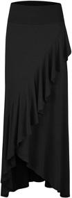 img 4 attached to 👗 Stylish and Ethically Made LL Womens Wrapped High Low Ruffle Maxi Skirt - USA