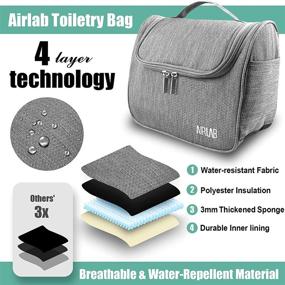 img 3 attached to 🧳 Hanging Toiletry Bag for Women & Men - Airlab Large Travel Cosmetic Organizer with Handle and Hook