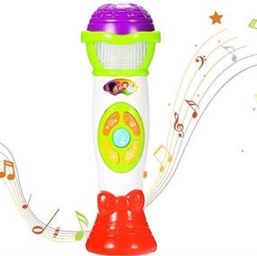 img 4 attached to Микрофон для детей ThinkMax с изменением голоса, записью и цветным светом - музыкальные игрушки (зеленый)