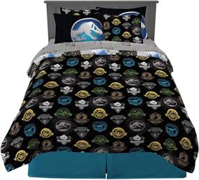 img 3 attached to 🦖 Jurassic World Franco Kids Bedding Super Soft Comforter and Sheet Set: Full Size, 7 Pc Set with Sham