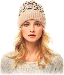 img 2 attached to 🐱 Warm and Stylish Women's Multi Color Animal Print Cat Ear Beanie Hats for Winter and Fall by You