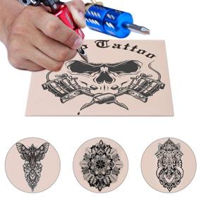 img 1 attached to 🔪 High-Quality Tattoo Practice Skin Set - Gospire 10pcs 8x6in Rubber Tattoo Practice Sheets for Artists, Ideal for Beginners and Experienced Tattooists
