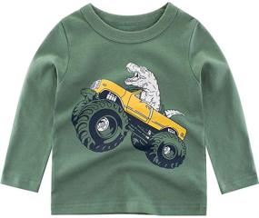 img 1 attached to Dinosaur Monster Graphic T Shirts for Boys - HowJoJo Tops, Tees & Shirts