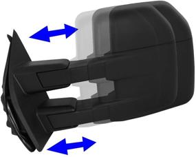 img 2 attached to 🔍 DNA Motoring TWM-058-T222-BK Manual Adjustment Towing Mirrors Replacement | Compatible With 2015-2018 F-150 | 22-Pin Plug | Side Rear View Mirror