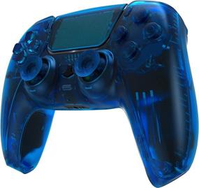 img 2 attached to 🎮 eXtremeRate Clear Blue Full set Housing Shell with Buttons Touchpad Cover for PS5 Controller, Custom Replacement Decorative Trim Shell Plates for Playstation 5 Controller