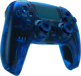 img 1 attached to 🎮 eXtremeRate Clear Blue Full set Housing Shell with Buttons Touchpad Cover for PS5 Controller, Custom Replacement Decorative Trim Shell Plates for Playstation 5 Controller