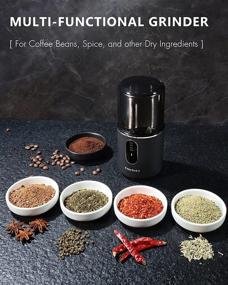 img 1 attached to Convenient Cordless Coffee Grinder Electric: DmofwHi USB Rechargeable with Stainless Steel Blade and Removable Bowl - Perfect for Grinding Coffee Beans, Spices, and Seeds