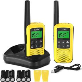 img 4 attached to 📻 High-Range Walkie Talkies for Adults - COTRE Two Way Radios with USB Rechargeable Batteries, 32-Mile Long Range, 2662 Channels, NOAA & Weather Alerts, VOX Scan, LED Lamp - Perfect for Outdoor Activities, Yellow