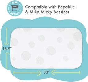 img 1 attached to 👶 Papablic Waterproof Bassinet Fitted Sheet - 100% Jersey Knit Cotton - Compatible with Papablic & Mika Micky Bedside Sleeper - Best for Baby's Sleep Comfort