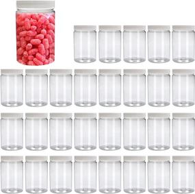 img 4 attached to 📦 30-Pack Accguan 8oz Plastic Jar Storage Container with White Lids - Airtight Clear Wide-Mouth Slime Storage Jars for Cosmetic Cream and Light Clay