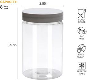 img 3 attached to 📦 30-Pack Accguan 8oz Plastic Jar Storage Container with White Lids - Airtight Clear Wide-Mouth Slime Storage Jars for Cosmetic Cream and Light Clay