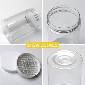 img 2 attached to 📦 30-Pack Accguan 8oz Plastic Jar Storage Container with White Lids - Airtight Clear Wide-Mouth Slime Storage Jars for Cosmetic Cream and Light Clay