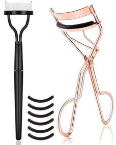 img 4 attached to 🌹 TPPICK Rose Gold Eyelash Curler Kit with Mascara Applicator and Separator Comb + 6 Replacement Pads