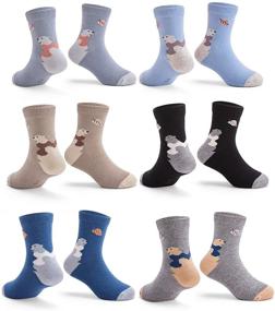 img 4 attached to Colorful Athletic Boys Cotton Crew Socks with Seamless Toe and Quarter Length.