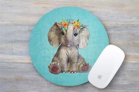 img 3 attached to 🐘 Cute Elephant Character with Garland: Non-Slip Rubber Gaming Mouse Pad for Computers and Laptops