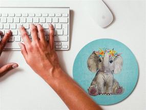 img 2 attached to 🐘 Cute Elephant Character with Garland: Non-Slip Rubber Gaming Mouse Pad for Computers and Laptops