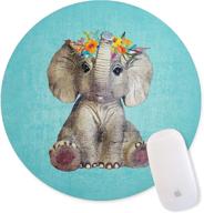 🐘 cute elephant character with garland: non-slip rubber gaming mouse pad for computers and laptops логотип