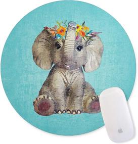 img 4 attached to 🐘 Cute Elephant Character with Garland: Non-Slip Rubber Gaming Mouse Pad for Computers and Laptops