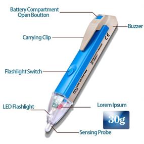 img 3 attached to ⚡ Multipurpose Non-Contact Voltage Tester: LED Flashlight, Buzzer Alarm, AC Voltage Detector Pen,Test Range 60V - 1000V, Live/Null Wire Judgment