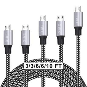 img 4 attached to ✨ XIAE Braided Aluminum Android Cable - Sleek Black Design