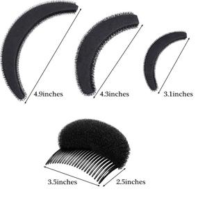 img 2 attached to 💇 10 Pieces Bump Up Hair Accessories Volume Insert Set - Styling Inserts, Braid Tools, Hair Comb, and Hair Bump Base for Women and Girls (Black/Brown)