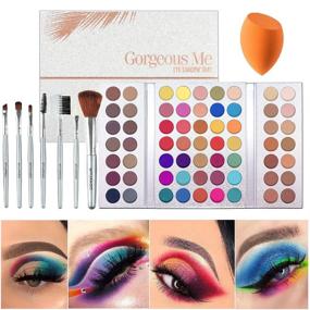 img 4 attached to 🎨 Gorgeous Me Eye Shadow Palette: 63 Colors, Pigmented Matte Shimmers, Metallic Blendable Waterproof Makeup with Brush and Blender