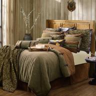 hiend accents highland lodge 5 piece comforter set - rustic cabin western luxury bedding, super king size, warm bedspread, includes comforter, bed skirt, pillow shams, accent pillow logo