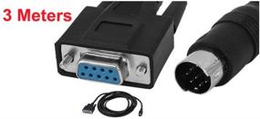 img 1 attached to 🔌 Эффективное соединение: XJS 8P Mini Din Мужской к Женскому DB9 RS232 Адаптерный кабель для программирования ПЛК – 10 футов (DB9 RS232)