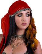 👳 gypsy head wrap with coins - black women's fashion accessories logo