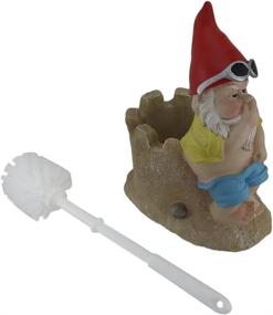 img 3 attached to 🏖️ Quirky Zeckos Beach Gnome Toilet Brush and Holder Set for a Fun Bathroom Experience