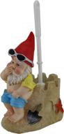 🏖️ quirky zeckos beach gnome toilet brush and holder set for a fun bathroom experience logo